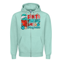 Seafoam santa bring me turquoise Zipper Hoodie - MaliasSmallBusiness