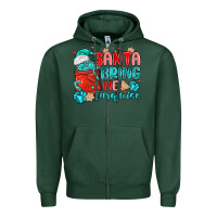 Sports Green santa bring me turquoise Zipper Hoodie - MaliasSmallBusiness