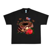 Black donut strawberry and usa flag Urban Heavy Tee - AdoDesignShop