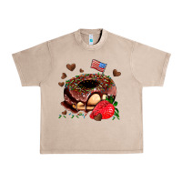 French Oak donut strawberry and usa flag Urban Heavy Tee - AdoDesignShop