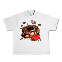 Lunar Rock donut strawberry and usa flag Urban Heavy Tee - AdoDesignShop