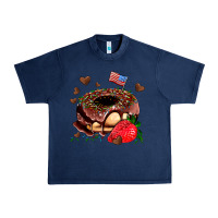 Navy donut strawberry and usa flag Urban Heavy Tee - AdoDesignShop