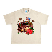 Sandshell donut strawberry and usa flag Urban Heavy Tee - AdoDesignShop