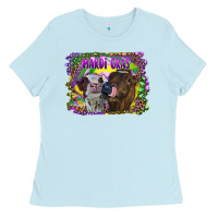 Baby Blue Mardi Gras Heifers Ladies Tee - RanaPortraitStore