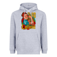Heather Grey hundred percent latina strong woman Heavyweight Hoodie - Jasminsmagicworld