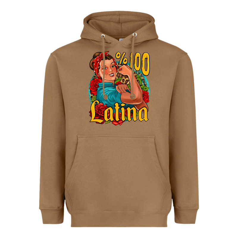 Hundred Percent Latina Strong Woman Heavyweight Hoodie by Jasminsmagicworld | Teevron