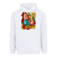 White hundred percent latina strong woman Heavyweight Hoodie - Jasminsmagicworld