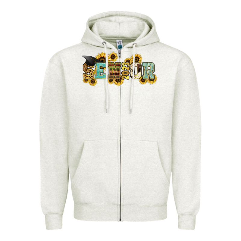 Senior 2023 Sunflower Zipper Hoodie by NancyCooperArtShop | Teevron