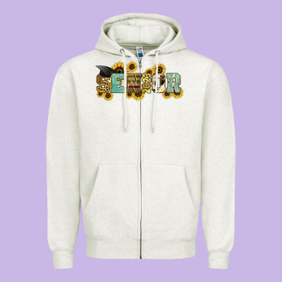 Senior 2023 Sunflower Zipper Hoodie Designed By Nancycooperartshop