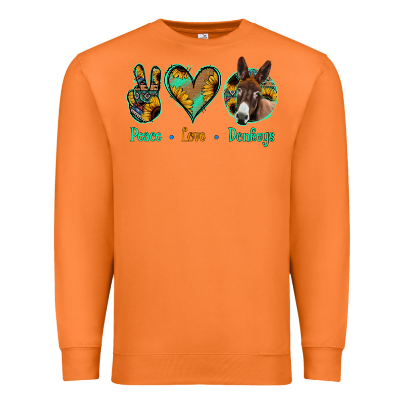 Peace Love Donkeys Premium Sweatshirt by Bettercallsaul | Teevron
