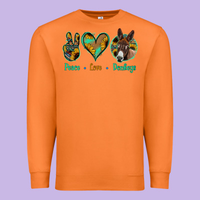 Peace Love Donkeys Premium Sweatshirt Designed By Bettercallsaul