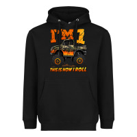 Black i'm one this is how i roll monster truck birthday Heavyweight Hoodie - Jasminsmagicworld