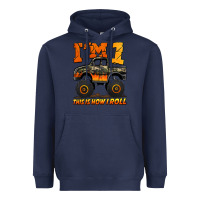 Navy i'm one this is how i roll monster truck birthday Heavyweight Hoodie - Jasminsmagicworld