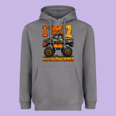 I'm One This Is How I Roll Monster Truck Birthday Heavyweight Hoodie Designed By Jasminsmagicworld
