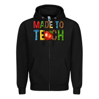 Black made to teach Zipper Hoodie - NancyCooperArtShop