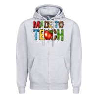 Heather Grey made to teach Zipper Hoodie - NancyCooperArtShop