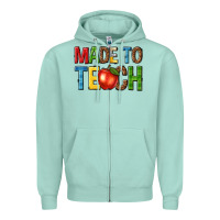 Seafoam made to teach Zipper Hoodie - NancyCooperArtShop