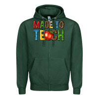 Sports Green made to teach Zipper Hoodie - NancyCooperArtShop