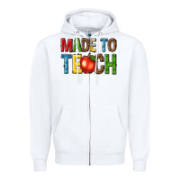 White made to teach Zipper Hoodie - NancyCooperArtShop