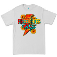 Dove Grey firefighter wife with lightning bolt Premium Tee - Zillion Design Studio