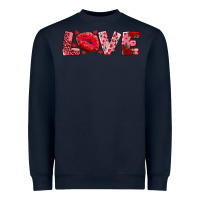 Navy love with kiss Heavyweight Sweatshirt - AdoDesignShop