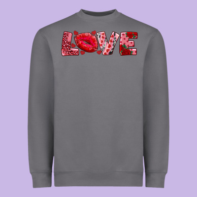 Love With Kiss Heavyweight Sweatshirt Designed By Adodesignshop