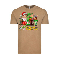 Vintage Coffee jolly nurse with Christmas element Vintage Tee - AdoDesignShop