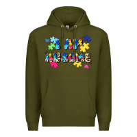 Army Green i am ausome Premium Hoodie - JahusDesignShop