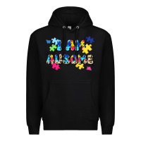 Black i am ausome Premium Hoodie - JahusDesignShop