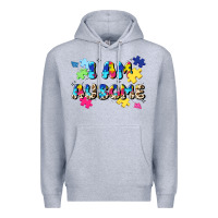 Heather Grey i am ausome Premium Hoodie - JahusDesignShop