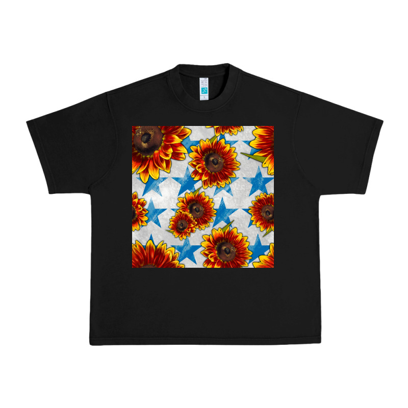 Patriotic Sunflowers And Stars Urban Heavy Tee by BundleAndBundleShop | Teevron