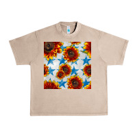 French Oak patriotic sunflowers and stars Urban Heavy Tee - BundleAndBundleShop