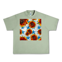 Oil Green patriotic sunflowers and stars Urban Heavy Tee - BundleAndBundleShop