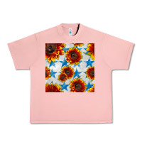Salmon patriotic sunflowers and stars Urban Heavy Tee - BundleAndBundleShop
