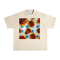 Sandshell patriotic sunflowers and stars Urban Heavy Tee - BundleAndBundleShop