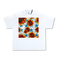 White patriotic sunflowers and stars Urban Heavy Tee - BundleAndBundleShop