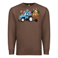 Chestnut easter tracktor bunny carrot flowers  egg Premium Sweatshirt - RanaPortraitStore