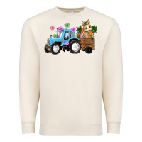 Sandshell easter tracktor bunny carrot flowers  egg Premium Sweatshirt - RanaPortraitStore