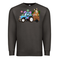 Smoke easter tracktor bunny carrot flowers  egg Premium Sweatshirt - RanaPortraitStore