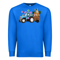 True Royal easter tracktor bunny carrot flowers  egg Premium Sweatshirt - RanaPortraitStore