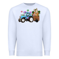 White easter tracktor bunny carrot flowers  egg Premium Sweatshirt - RanaPortraitStore