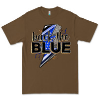 Cacao back the blue with lightning bolt Premium Tee - Zillion Design Studio