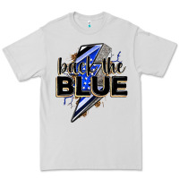 Dove Grey back the blue with lightning bolt Premium Tee - Zillion Design Studio