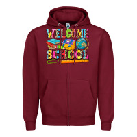 Burgundy welcome school Zipper Hoodie - NancyCooperArtShop