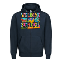 Navy welcome school Zipper Hoodie - NancyCooperArtShop