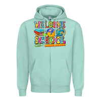 Seafoam welcome school Zipper Hoodie - NancyCooperArtShop