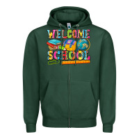 Sports Green welcome school Zipper Hoodie - NancyCooperArtShop