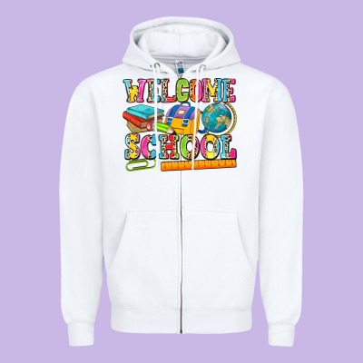 Welcome School Zipper Hoodie Designed By Nancycooperartshop