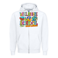 White welcome school Zipper Hoodie - NancyCooperArtShop