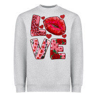 Heather Grey love kiss Heavyweight Sweatshirt - AdoDesignShop